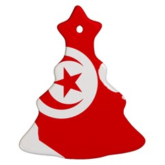 Tunisia Flag Map Geography Outline Christmas Tree Ornament (two Sides) by Sapixe