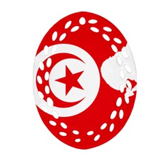 Tunisia Flag Map Geography Outline Ornament (oval Filigree)