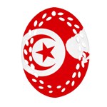 Tunisia Flag Map Geography Outline Ornament (Oval Filigree) Front