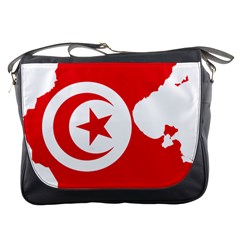 Tunisia Flag Map Geography Outline Messenger Bag