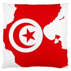 Tunisia Flag Map Geography Outline Large Cushion Case (two Sides) by Sapixe