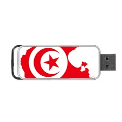 Tunisia Flag Map Geography Outline Portable USB Flash (One Side)