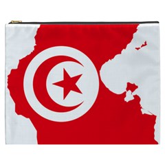 Tunisia Flag Map Geography Outline Cosmetic Bag (XXXL)