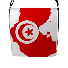 Tunisia Flag Map Geography Outline Flap Closure Messenger Bag (L)