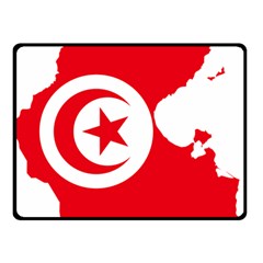 Tunisia Flag Map Geography Outline Double Sided Fleece Blanket (Small) 