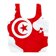Tunisia Flag Map Geography Outline Full Print Recycle Bag (L)