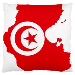 Tunisia Flag Map Geography Outline Large Flano Cushion Case (One Side)