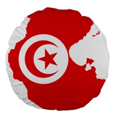 Tunisia Flag Map Geography Outline Large 18  Premium Flano Round Cushions