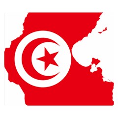 Tunisia Flag Map Geography Outline Double Sided Flano Blanket (Small) 