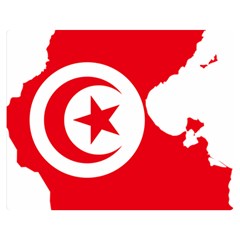 Tunisia Flag Map Geography Outline Double Sided Flano Blanket (Medium) 