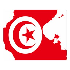 Tunisia Flag Map Geography Outline Double Sided Flano Blanket (Large) 