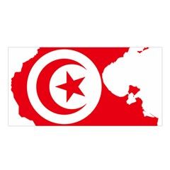 Tunisia Flag Map Geography Outline Satin Shawl