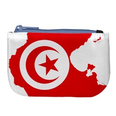 Tunisia Flag Map Geography Outline Large Coin Purse