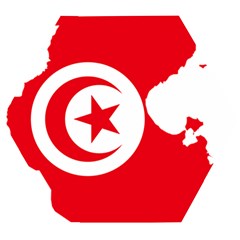 Tunisia Flag Map Geography Outline Wooden Puzzle Hexagon