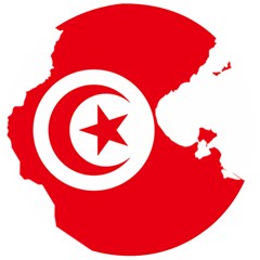 Tunisia Flag Map Geography Outline Wooden Bottle Opener (round) by Sapixe