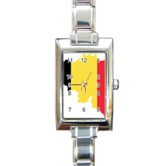 Belgium Country Europe Flag Rectangle Italian Charm Watch by Sapixe