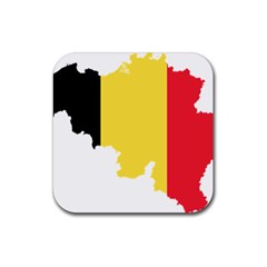 Belgium Country Europe Flag Rubber Coaster (square) 