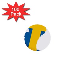 Sweden Country Europe Flag Borders 1  Mini Buttons (100 Pack) 