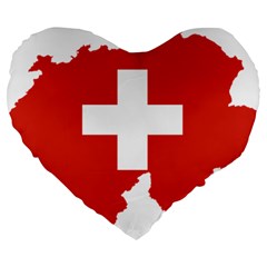 Switzerland Country Europe Flag Large 19  Premium Heart Shape Cushions