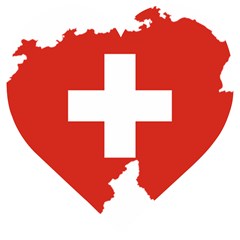 Switzerland Country Europe Flag Wooden Puzzle Heart by Sapixe