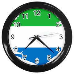 Sierra Leone Flag Map Geography Wall Clock (black) by Sapixe