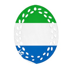 Sierra Leone Flag Map Geography Ornament (oval Filigree) by Sapixe