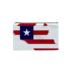 Liberia Flag Map Geography Outline Cosmetic Bag (small) by Sapixe