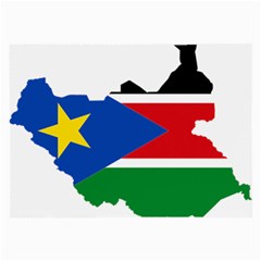 South Sudan Flag Map Geography Large Glasses Cloth by Sapixe