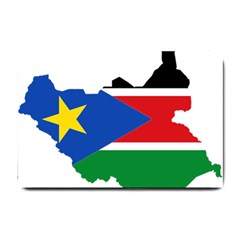 South Sudan Flag Map Geography Small Doormat  by Sapixe