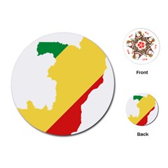 Congo Flag Map Geography Outline Playing Cards Single Design (round)