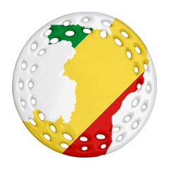 Congo Flag Map Geography Outline Ornament (round Filigree) by Sapixe