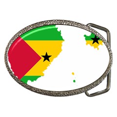 Sao Tome Principe Flag Map Belt Buckles by Sapixe