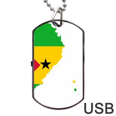 Sao Tome Principe Flag Map Dog Tag Usb Flash (two Sides)