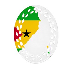 Sao Tome Principe Flag Map Ornament (oval Filigree) by Sapixe