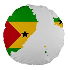 Sao Tome Principe Flag Map Large 18  Premium Flano Round Cushions