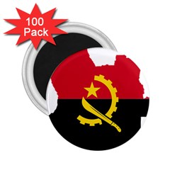 Angola Flag Map Geography Outline 2 25  Magnets (100 Pack)  by Sapixe