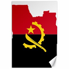 Angola Flag Map Geography Outline Canvas 12  X 18 