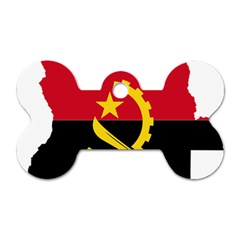 Angola Flag Map Geography Outline Dog Tag Bone (two Sides)