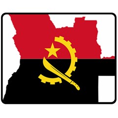 Angola Flag Map Geography Outline Fleece Blanket (medium) 