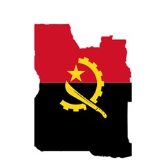 Angola Flag Map Geography Outline Shower Curtain 48  X 72  (small) 