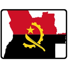 Angola Flag Map Geography Outline Double Sided Fleece Blanket (large)  by Sapixe