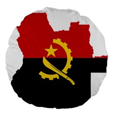 Angola Flag Map Geography Outline Large 18  Premium Flano Round Cushions