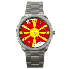 Macedonia Country Europe Flag Sport Metal Watch by Sapixe