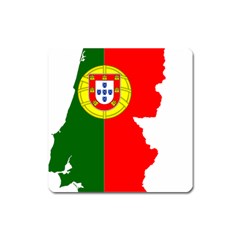 Portugal Flag Borders Cartography Square Magnet by Sapixe