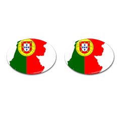 Portugal Flag Borders Cartography Cufflinks (oval) by Sapixe