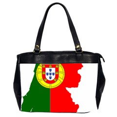 Portugal Flag Borders Cartography Oversize Office Handbag (2 Sides) by Sapixe