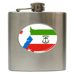 Equatorial Guinea Flag Map Hip Flask (6 Oz) by Sapixe