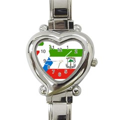 Equatorial Guinea Flag Map Heart Italian Charm Watch