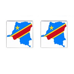 Democratic Republic Of The Congo Flag Cufflinks (square) by Sapixe