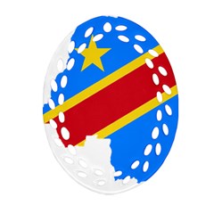 Democratic Republic Of The Congo Flag Oval Filigree Ornament (two Sides) by Sapixe